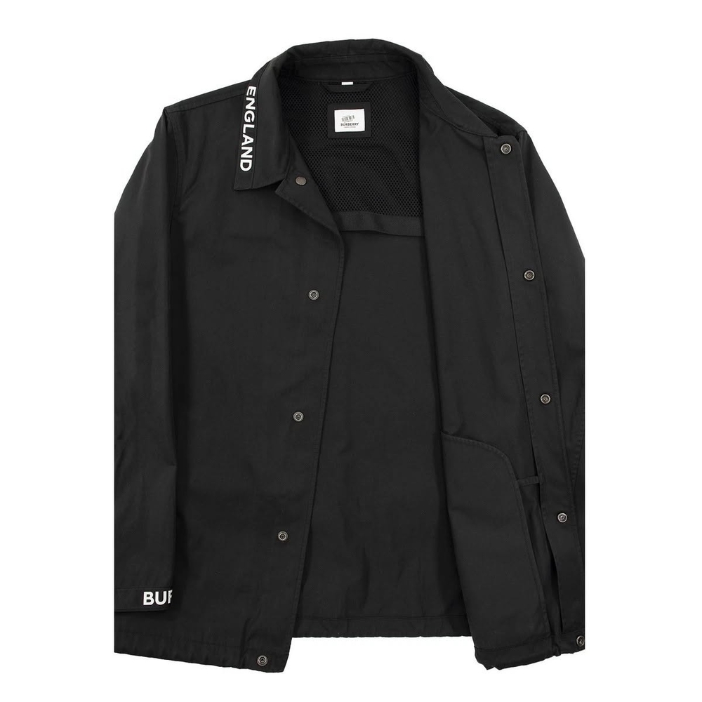 Burberry Black Lightweight Jacket with Classic Collar